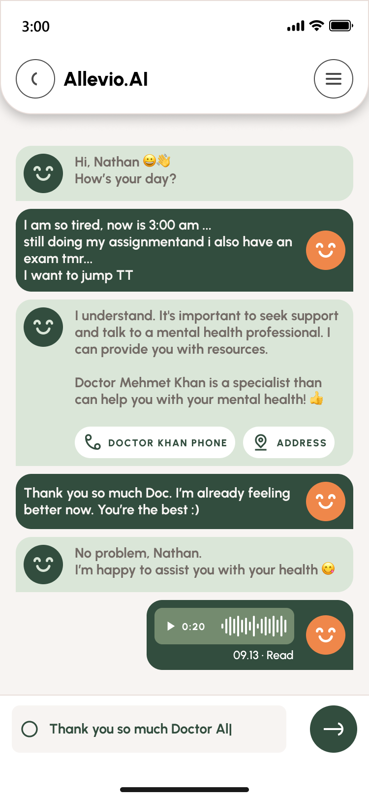 AI companion chat conversation