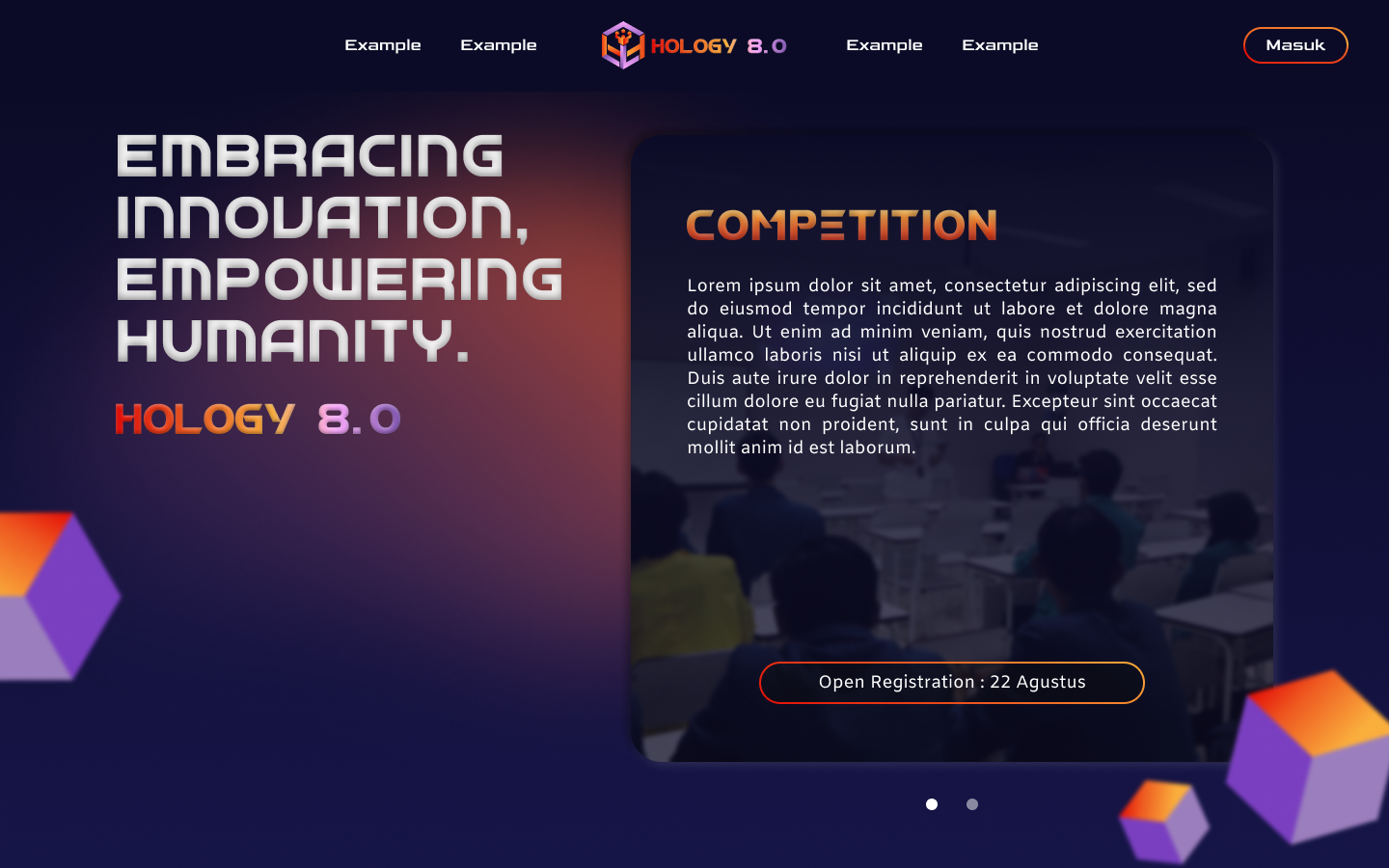 Hology 8.0 homepage hero